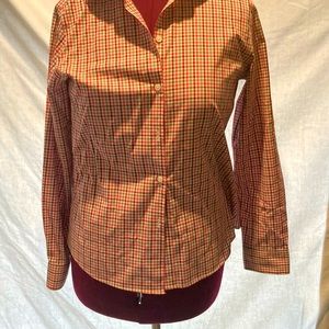 Plaid women's Oxford shirt. Long sleeve.